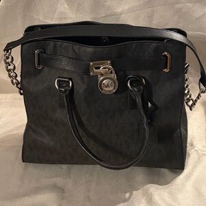 Michael Kors Black Shoulder Bag with Chain Detail